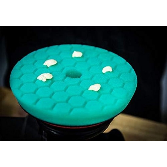 Chemical Guys BUFX113HEX5 Hex-Logic Quantum Heavy Polishing Pad Green 5.5inch