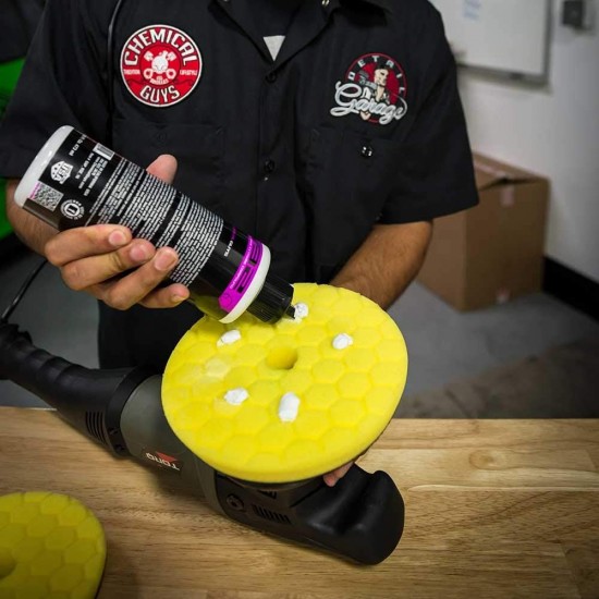 Chemical Guys BUFX111HEX5 Hex-Logic Quantum Heavy Cutting Pay Yellow 5.5inch