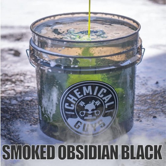 Chemical Guys ACC108 Heavy Duty Smoked Black Detailing Bucket 4.25 Gallon