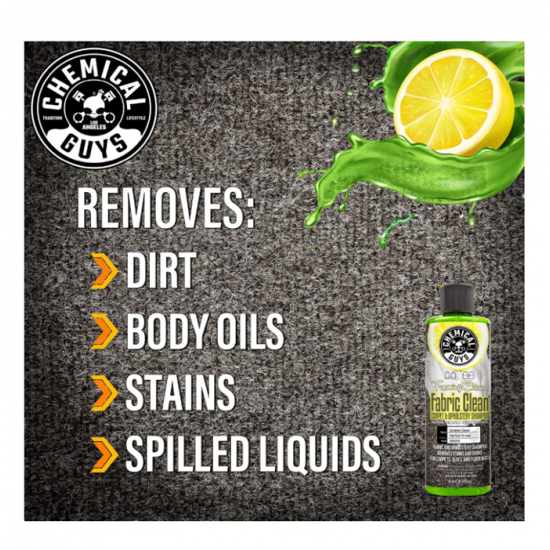Chemical Guys Foaming CWS203 Citrus Fabric Clean Carpet And Upholstery Shampoo And Odor Eliminator (1G)