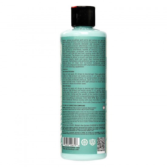 Chemical Guys GAP11616 C4 Clear Cut Correction Compound (16 Fl. Oz.)