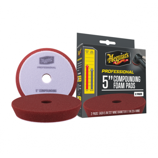 Meguiar's Professional 5" Compound Foam Pad, 2pk, 10/CV