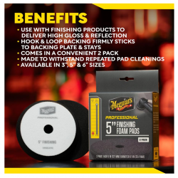 Meguiar's Professional 5" Finishing Foam Pad, 2pk, 10/CV