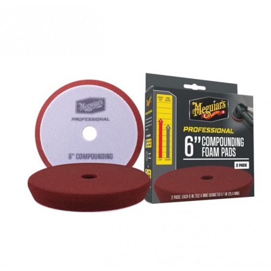 Meguiar's Professional 6" Compound Foam Pad, 2pk, 10/CV