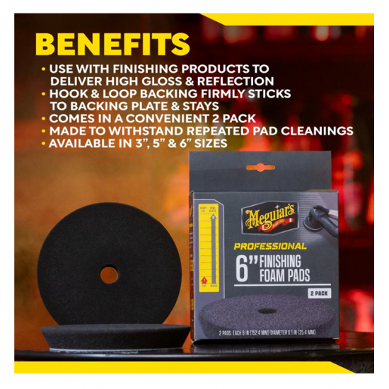 Meguiar's Professional 6" Finishing Foam Pad, 2pk, 10/CV