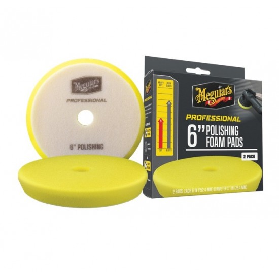 Meguiar's Professional 6" Polishing Foam Pad, 2pk, 10/CV